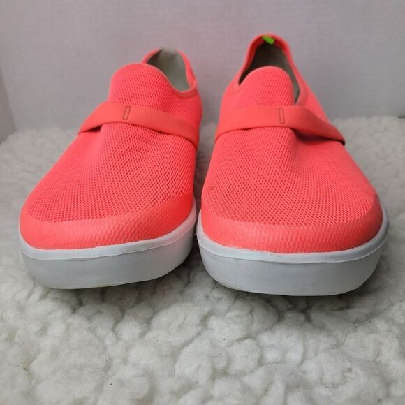 OOFOS OOmg Low Top Comfort Recovery Shoes Unisex W 12, M 10.5 Coral Orange - Picture 2 of 11